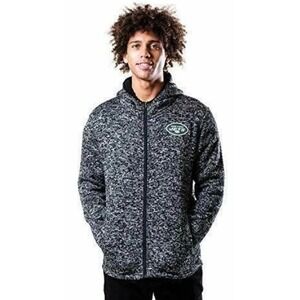NFL G-III New York Jets Sherpa Lined Full Zip Fleece Hoodie Sweat Jacket Men's M